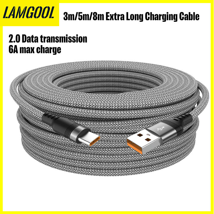 Lamgool%203m/5m/8m%20Extra%20Long%20Charging%20Cable%20for%20Samsung%20Huawei%20Xiaomi%20Switch%20SonyPS5%20Nylon%20Data%20Wire%20Cord%20Charger%20Cables%20-%20Image%202