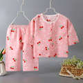 2024 Children's Pajama Set Summer Boys and Girls Baby Thin Cardigan Home Cotton Silk Air Conditioning Clothing.
