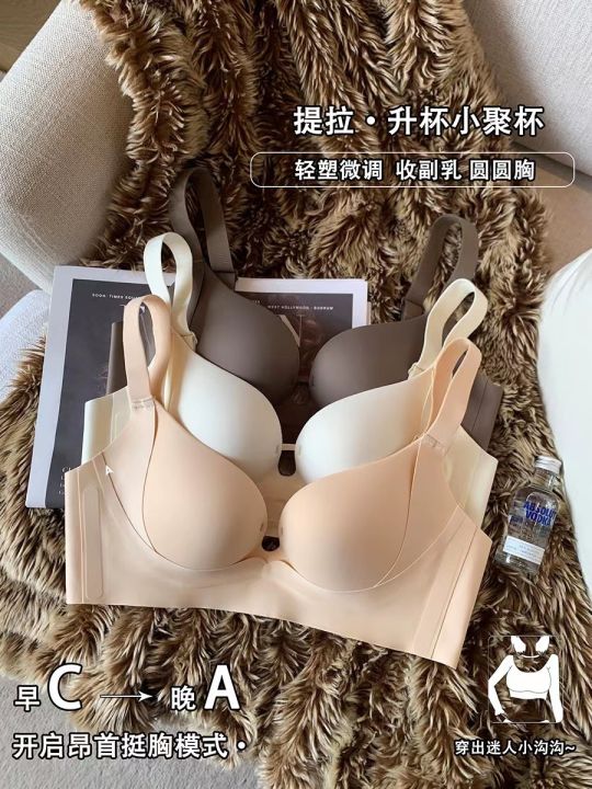 Queen%20Tiala%20Thin%20Section%20Traceless%20Underwear%20Women's%20Small%20Chest%20Gathered%20Chest%20Upper%20Support%20Breathable%20Underwired%20Breast%20Holding%20Bra%20-%20Image%202
