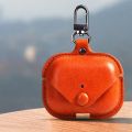 3D Headphone Case for Airpods Pro Case Leather Cover Dark Brown. 