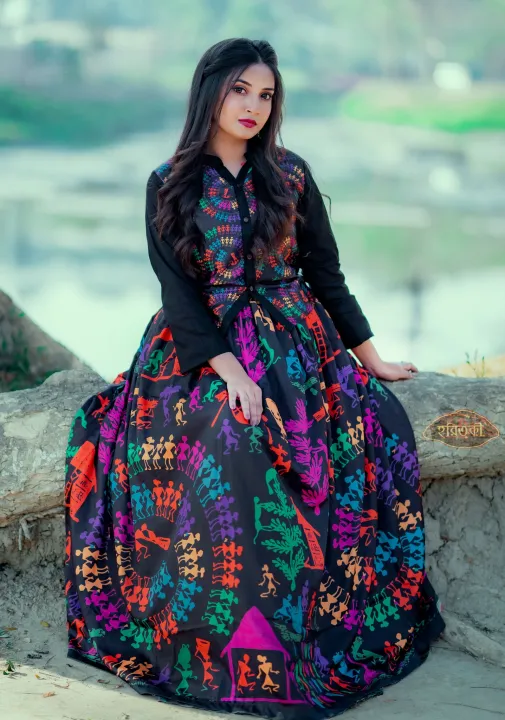 Warli%20Digital%20painting%20Skirt%20for%20Women%20-%20Image%203