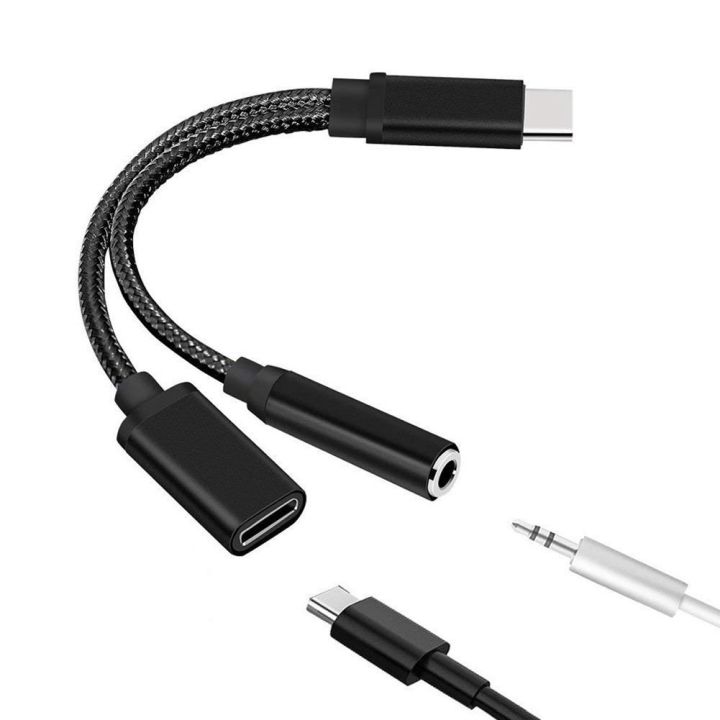 Type C to Charge Audio Adapter in USB C Splitter Headphone AUX  Audio Cable for Huawei Smartphone Splitter