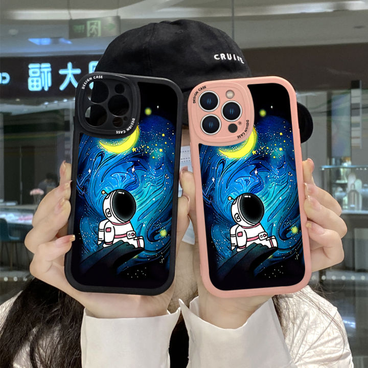 Hontinga%20for%20Realme%205%205i%205S%206i%20Back%20Cover%20PU%20Leather%20Moon%20Astronaut%20Case%20Soft%20Silicone%20Edge%20Phone%20Cases%20-%20Image%204