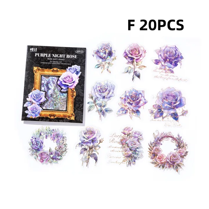Panda%20Online%20Pet%20Hot%20Stamping%20Sticker%20Pack%20Instagram%20Retro%20Floral%20Guka%20Hand%20Tent%20Sticker%20-%20Image%209