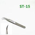 ST-15 Professional Curved Stainless Steel Tweezer - 1pcs. 