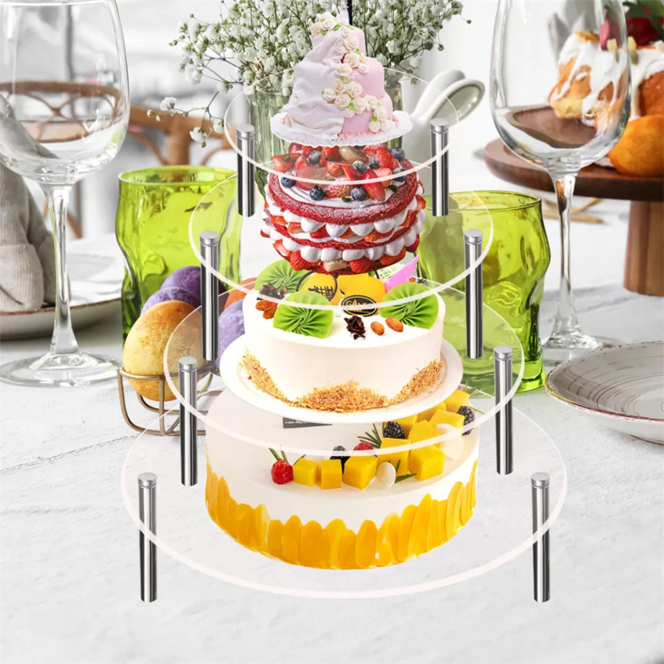 GC Pcs Cake Stand, Cake Display Stand, 8, 10, 12 Inch Clear Cake