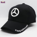 Black Mercedes Benz Embroidery Logo polyester Fabric Curved Cap. 