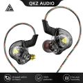 QKZ AK6-DMX HiFi Headphones Wired In Ear Monitor Earbuds Copper Driver Bass Noise Cancelling Headset with Mic fone de ouvido. 