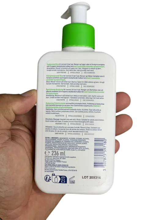 CeraVe%20Hydrating%20cleanser%20for%20normal%20to%20dry%20skin%20Hyaluronic%20Acid%20And%20Ceramides%20236%20ml%20Fragrance-Free%20-Made%20in%20USA%20-%20Image%202