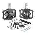 Double-sided Clip Pedals MTB Pedals Cycling Pedals with Cleats Replacement For SPD Mountain Bicycle Pedal System.