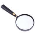 1pcs 90 mm 10X Frame Handheld Magnifying Glass Optical Glass Lens Wood Handle Magnifier For Reading. 