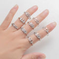 Elegant Non Tarnish Silver 18K Gold Plated 111-999 Woman Stainless Steel Adjustable Angel Number Rings Jewelry.