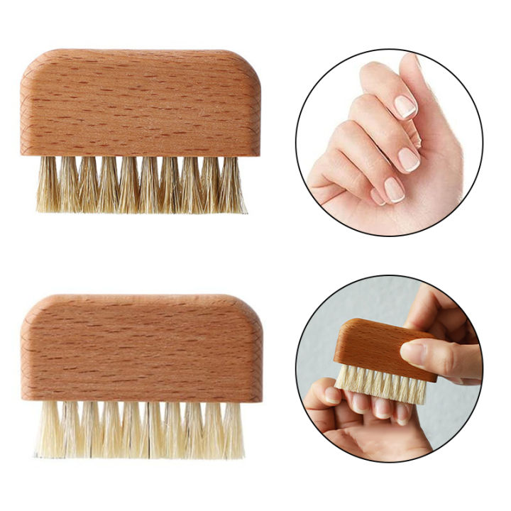 Bristle Nail Brush Wood Nail Brush Foot Dead Skin Grinding Scrubbing Tools Nail Art Accessories Cleaning Brush Manicure Supplies Yao Store