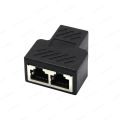 1 to 1 2 Way Dual Female Ports LAN Ethernet Network Cable Splitter Adapter RJ45 Female Splitter Socket Connector Adapter For PC. 