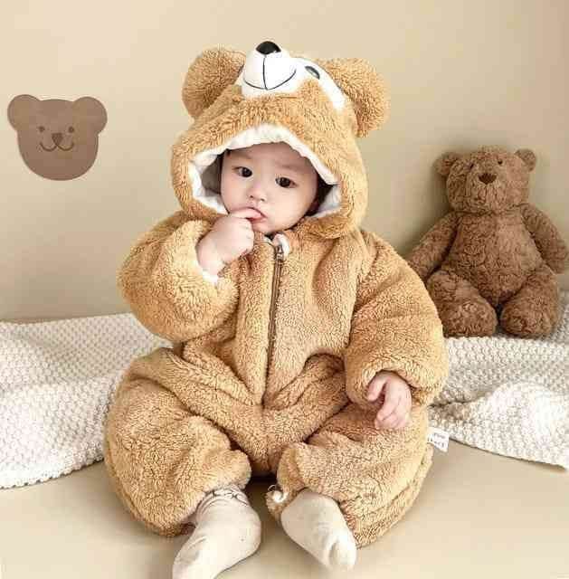 Baby Bear Premium Winter Rompers Hooded Baby Clothes