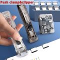 Push Gripper Stapler Paper Folder Page Folder Binding Stapleless Stationery Binder Paper Clips Papeleria Metal Clip Paper. 