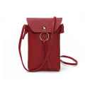 ZIME Litchi pattern cover type vertical hanging big iron ring bag summer and autumn cross-body small bag. 
