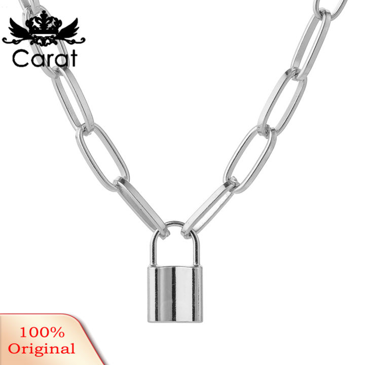 Simple Love Lock Pendant Alloy Chain Unisex Necklace Party Jewelry Couple Gift