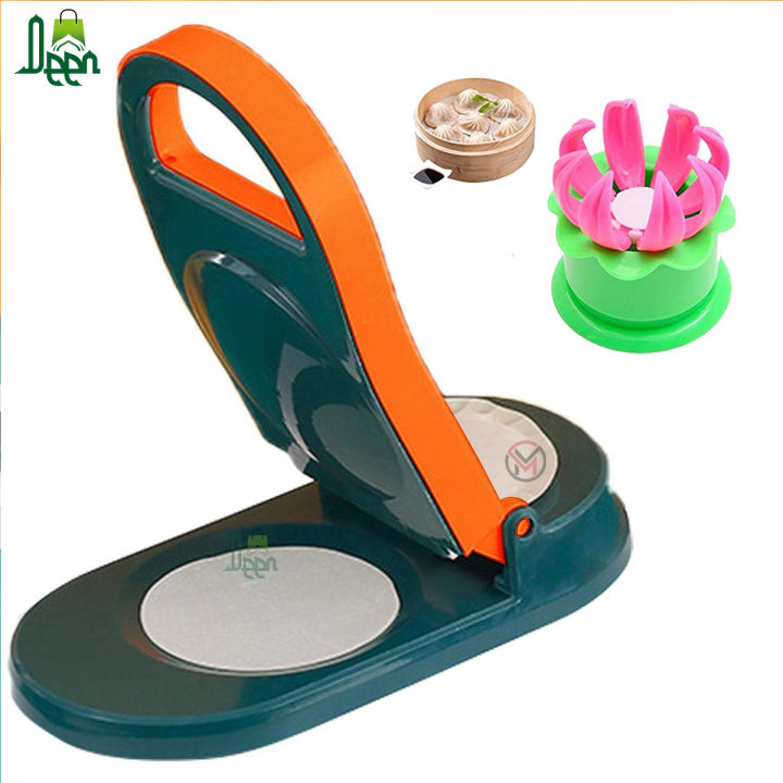 Dumpling Maker Manual Wrapper - Handmade Dumpling Making Tool - Kitchen Gadgets for Tortilla Dough Pastry Pasta Pierogi Pelmeni Dumpling Wrap Maker Mould + Momo Maker