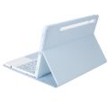 YA700B-A Candy Color Skin Feel Texture Round Keycap Bluetooth Keyboard Leather Case with Touchpad For Samsung Galaxy Tab S8 11 inch SM-X700 / SM-X706 & S7 11 inch SM-X700 / SM-T875(Pink).