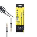 3.5Mm Aux Rm-L100 Male To Male Stereo Audio Cable - Black. 