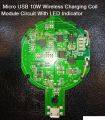 10Watt MICRO USB 10W Wire-Less Charging Coil Module Circuit With LED Indicator Adapters Circuit . 