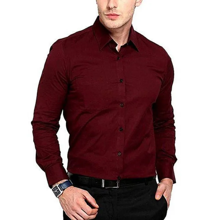 Stylish%20Regular%20Slim%20Fit%20Blank%20Cotton%20Long%20Sleeve%20Formal%20Shirt%20For%20Men%20-%20Image%202
