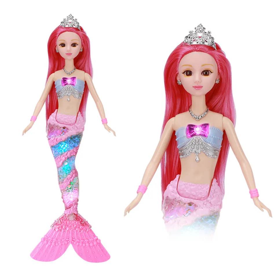 Lovely Cute Plastic Mermaid Doll Music Mermaid Princess Toy Gift