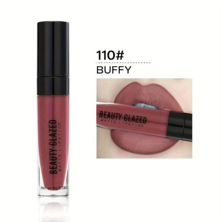 Beauty Glazed Matte Waterproof Long Lasting Liquid Lipstick -110#BUFFY