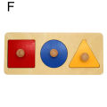 Montessori Wood Knob Puzzle Peg Board Geometric Shape Match Baby Educational Toy. 