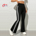 Striped Tape Side Flare Leg Pants For Women's. 