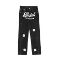 Y2k Men’s Jeans Fashion Hip Hop Letters Graphic Wide Leg Straight Baggy Jeans Retro Simple Black Trousers Streetwear. 