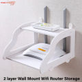 High Quality Wifi Router Stand Shelf Double Layer Wall Mounted Shelf Storage Rack Home Decorator - Router Stand-Space Savers-Pure Mall. 