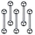 60Pcs Kit 16/14G Jewelry Tongue Tragus Ear Eyebrow Lip Nose - 8mm.