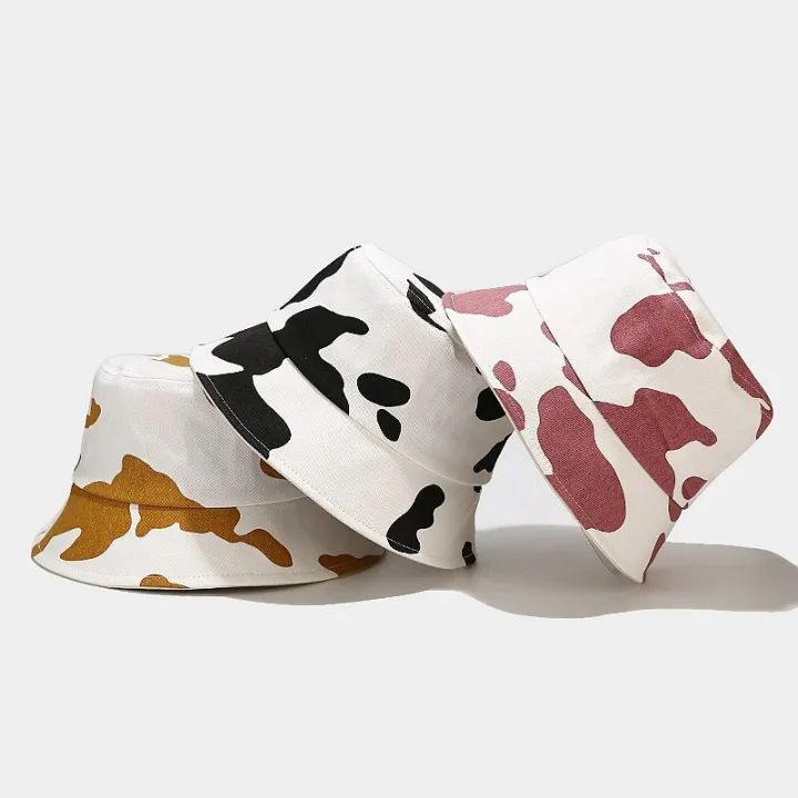 New%20Fashion%20Black%20We%20Cow%20Pattern%20Bucket%20Hats%20Fisherman%20Caps%20for%20Women%20Gorras%20Summer%20Women%20Panama%20Autumn%20Lady%20Outdoor%20Sun%20Cap%20-%20Image%203