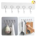Durable PVC Waterproof Wall Mounted Towel Hook  Self-Adhesive Strong Load Bearing Hook Kitchen Multipurpose Row Bracket. 