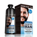 200ml Men's Beard Dye Shampoo Fast Removal White Grey Color Natural Permanent Black Beard Hair Dying Shampoo Cream Health Care. 