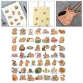 50Pcs Cartoon Capybara Sticker Small Cute Animal Stickers for Card Cups Wall.