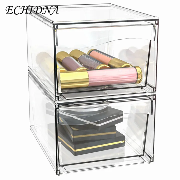 Bathroom%20Storage%20Drawers%20Stackable%20Dustproof%20Makeup%20Organizer%20with%20Pull%20Out%20Drawer%20Ideal%20for%20Bathroom%20Kitchen%20Vanity%20Storage%20Convenient%20Visible%20Cosmetic%20Storage%20Solution%20Available%20in%202/4%20Pcs%20Pull-out%20-%20Image%205