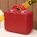 Korean version of the handheld 14 inch suitcase, cosmetics storage, trolley suitcase, travel makeup bag, suitcase bag, ABS scratch-resistant. 