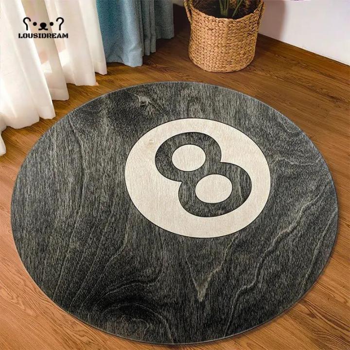 Simulation%20Billiards%208%20Ball%20Rug%20Round%20Soft%20Chair%20Pad%20Anti-slip%20Bath%20Floor%20Mat%20Kids%20Bedroom%20Black%20Carpet%20Doormat%20Area%20Rugs%20-%20Image%205