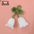 Hand-woven Pendants 2 Pcs Flores Convallariae Knitted Contrast Color Soft Fabric Diy Material Shoulder Bag Schoolbag Decor Car Interior Pendant Meaningful Gift Pendants. 