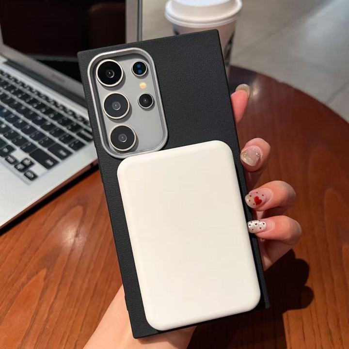 HODON%20Solid%20Color%20PU%20Leather%20Magnetic%20Phone%20Case%20for%20Samsung%20Galaxy%20S22%20S24%20S23%20S25%20Ultra%20Plus%20S24FE%20S23FE%20for%20MagSafe%20Cases%20Wireless%20Charging%20Shock%20Anti%20Fall%20Back%20Cover%20-%20Image%206