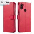 【3C VictoryEagle】[MIGA Plaza] for Samsung Galaxy A11/M11 R flip wallet case leather cover bags coques with card slots casing. 