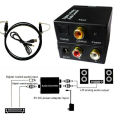 Digital Optical Coax to Analog RCA Audio Converter Adapter with Fiber Cable. 