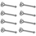 40/60 Piece/Set Stainless Steel L Shape Nose Stud Pack 20G Crystal Straight Stud Nose Ring Set Nose Stud Lot Piercing Nariz Pin.