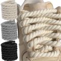 8mm Bold Round Thick Shoelaces Linen Cotton Sneakers Laces for Shoes Cotton Rope Woven Shoe Laces 120/140/160CM Shoestrings. 