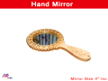 Wooden Hand Mirror 4" - Makeup Mirror.