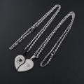 Couples Peach Heart Shape Necklaces Splicing Stainless Steel Engraved Love Pendants Necklace for Women Girls Valentine's Day Jewelry Gift Qoddess. 