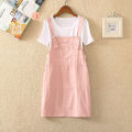 Junior High School Students13Summer14-16Young Girl12Big Boy15Suit Cute Jumpsuit Denim Brace Short Skirt.
